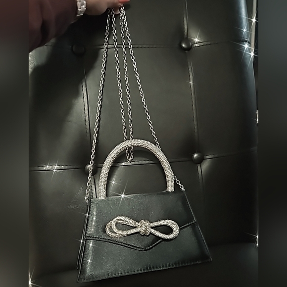Source Unknown Handbags - Crossover Rhinestone Bow Detail Bag